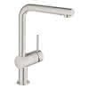 GROHE EH-Spültischbatterie Minta 30274 L-Auslauf auszb. Spülbrause supersteel