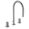 LF 3-Loch WT-Mischer K-LAUFEN Schwenk auslauf 166 mm mit Ablaufventil chrom