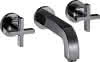 HG 3-Loch Waschtischarm.Axor Citterio Wand Fertigset kurz m.Kreuzgriffen chrom