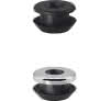 Urinalverbinder für Locheinlauf Gummi schwarz mit Rosette Loch-d.15,0mm