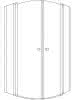 sanibel 1001-V-Kreis-Duschwand Pendeltür A18 VPF L/R R500 800x2000mm silber/ESG
