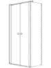 sanibel 1001-Pendeltür A18 für Trennwand 2-tlg TP2W 750x1850mm silber/ESG