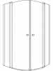 sanibel 1001-V-Kreis-Duschwand Pendeltür A18 VPF L/R R550 900x2000mm silber/ESG