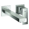 GROHE 2-Loch-WT-Wandbatterie Eurocube 23447 Fertigmontageset supersteel