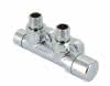 ZE Anschluss-Armatur Set P Eckform Thermostatkopf rechts, chrom