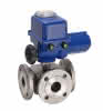 Dreiwege-Flanschkugelhahn Edelstahl AKE 640EL-40-16-SQ10-230V m. L-Bohr.
