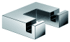 HEWI Doppelhaken Sys 100, chrom, Tiefe: 50mm