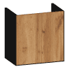 WT-Untersch. 500mm m. 1 Tür, Anschl. Li design4YOU2.0, H:504, R:sw, F:Eiche-Roy.