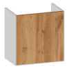 WT-Untersch. 500mm m. 1 Tür, Anschl. Li design4YOU2.0, H:504, R:ws, F:Eiche-Roy.
