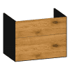WT-Unterschrank 800mm m. 2 Ausz., TipOn design4YOU2.0, H:604, R:sw, F:Eiche-Wild