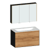 Badmöbel-Set 1000mm, m. WTU, AP-SPS u.G-WT,design4YOU2.0, R:ws, F:Eiche-Wild