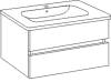 SA Waschtischunterbau mit Auszügen Solo One (PS021) 555x740x450 Eiche-Kansas