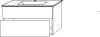 SA Waschtischunterbau mit Auszügen 3way (SM726) 613x1000x467 Eiche-Natural-Touch
