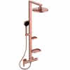 IS Duschsystem CeraflowAlu+ m.Brausearm. 2 Ablagen, 2F-HB und 2F-Kopfbrause Rose