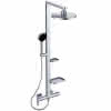 IS Duschsystem CeraflowAlu+ m.Brausearm. 2 Ablagen, 2F-HB u. 2F-Kopfbrause Silver