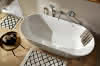 sanibel 3001-Acryl-Badewanne freistehend A23 m. Überlauf 1680x800x445/590mm weiß