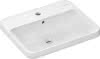 HG Einbauwaschtisch Xuniva Q 550x450mm m.Hahnloch u.Überlauf weiß
