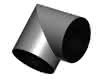 GWK Silver System - Winkel ID046 - AD084 PIR, 50% n. GEG,90Grad, DN32, silber