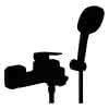 GROHE EH-Wannenbatterie Cubeo 101814 Wandmontage mit Brausegrt. matt black