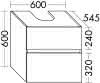 sanibel-WT-Unterbau FLEX PLUS WYBP060 zu Konsole 600x600x545mm Schilf Lack