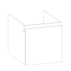 SCALIDO-Unterschrank zu Konsolenplatte 400x410x510mm 1 Auszug Farbvar. L/X/L