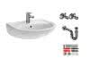 sanibel 1001-QuickSet Waschtisch 600mm mit WT-ELB, Bef., RS, 2xEV, weiß