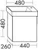 sanibel-WT-Unterbau 2.0 FLEX WURI044L TH 440mm breit Tür links Basaltgrau Matt