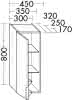 sanibel-Hängeschrank 2.0 FLEX HF3040L links 300x800x170mm Eiche Baumwolle