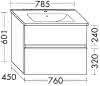 sanibel-WT-Unterbau FLEX PLUS WZDJ076 760mm breit Schubl/Auszug Eiche Urban