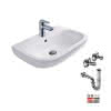 sanibel 1001_PLUS Quickbox Waschtisch 600mm mit WT-ELB, Bef., RS, 2xEV, weiß